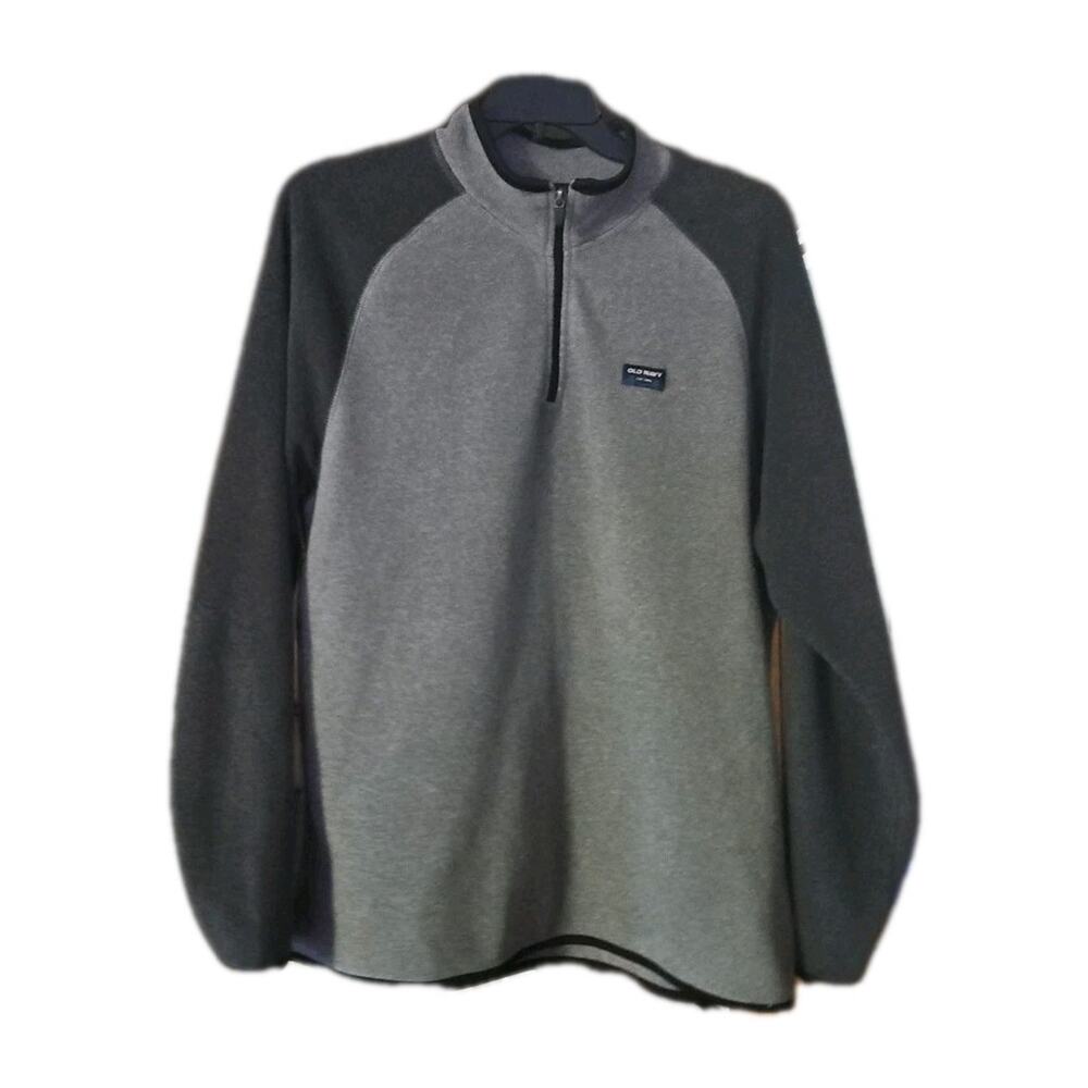 Old Navy Flannel Shirt Men's Size XL Gray Quarter Zip